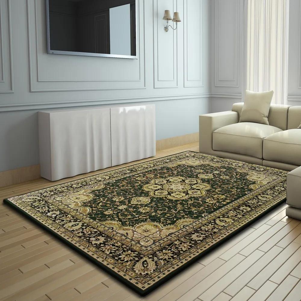 Luxusný koberec v zelenej farbe