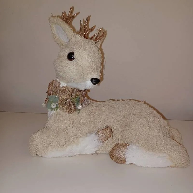 DECOLED Jeleň, 30 x 15 x 26 cm, béžová farba