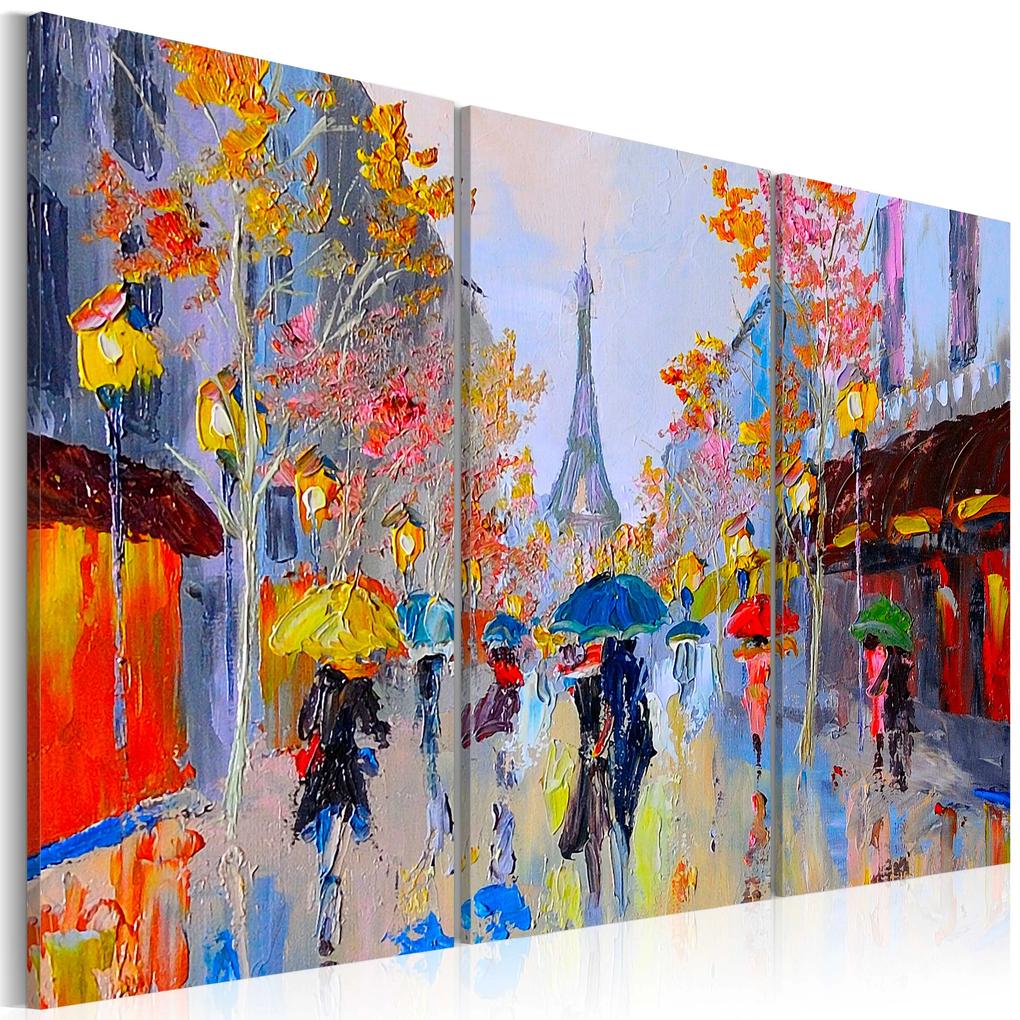 Artgeist Ručne maľovaný obraz - Rainy Paris Veľkosť: 120x80
