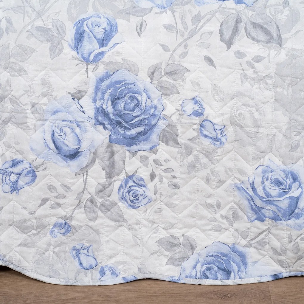 4Home Prehoz na posteľ Roses in blue, 220 x 240 cm + 2x 40 x 40 cm