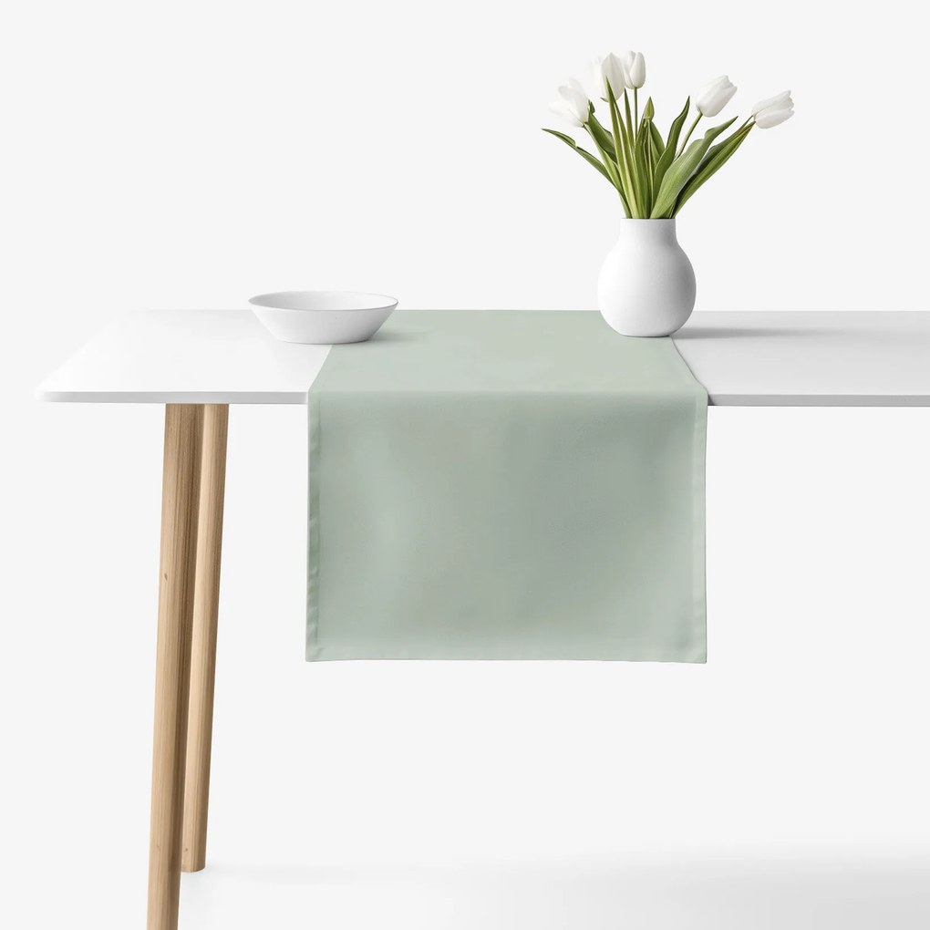 Goldea behúň na stôl 100% bavlnené plátno - šalviovo zelený 35x180 cm