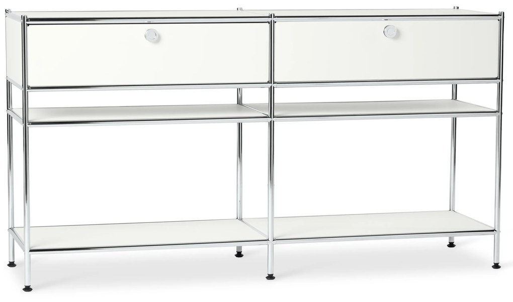 Kovový konzolový stolík »CN3« s 2 zásuvkami, biely