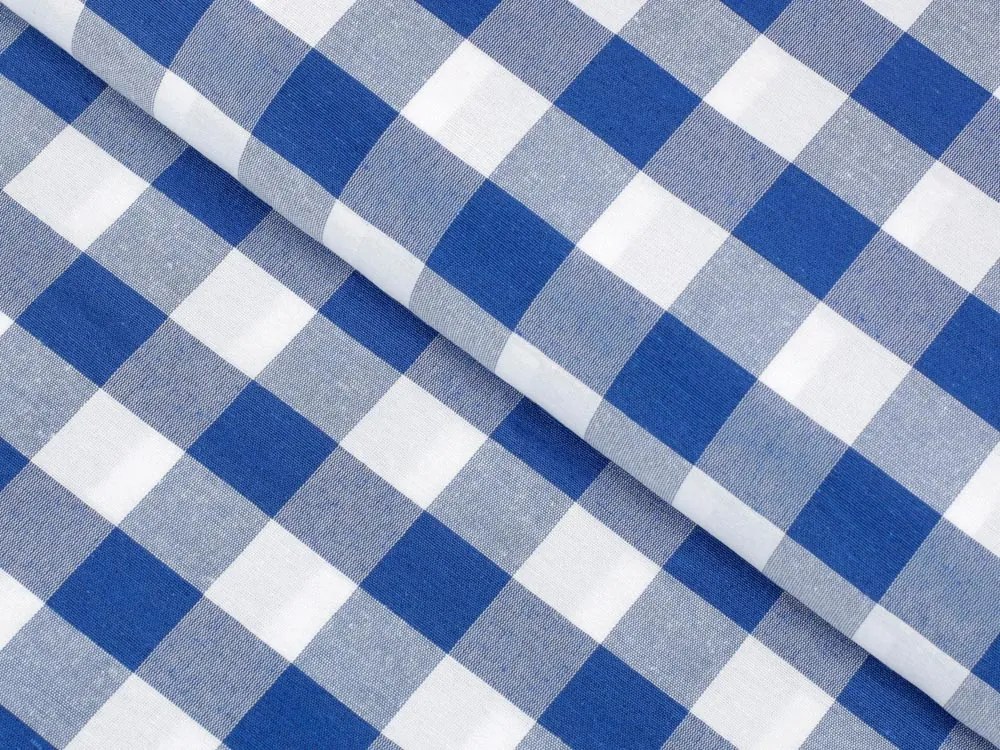 Biante Dekoračný záves Rebeka RE-007 Modro-biela kocka veľká 130x210 cm