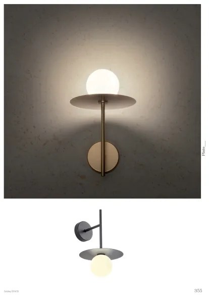 Redo 01-2725 - Nástenná lampa PLATO 1xG9/10W/230V zlatá