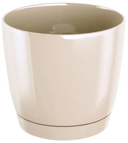 Prosperplast Kvetináč Coubi Round s miskou krémový, varianta 10 cm