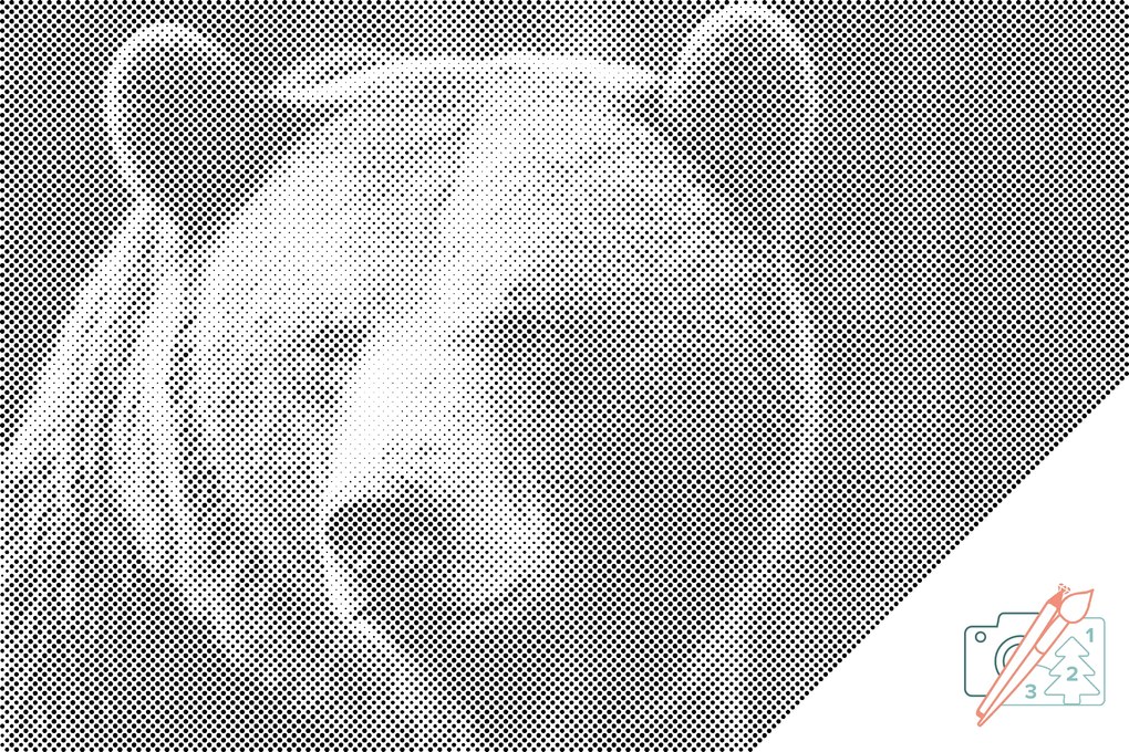Gario Bodkovanie Medveď grizzly Rozmery: 40 x 60 cm, Rámovanie: S vnútorným rámom, Farba bodiek: Modrá