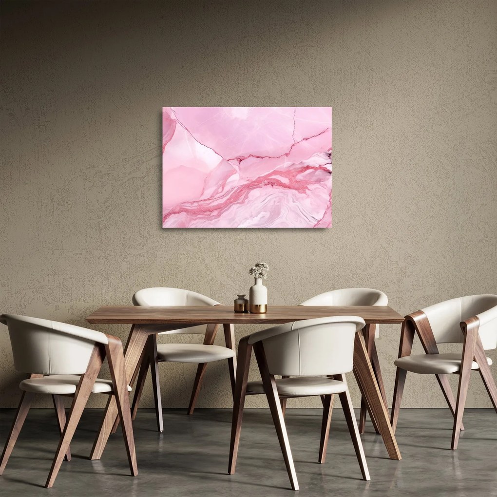 Sklenený obraz - Ružový mramor (70x50 cm)