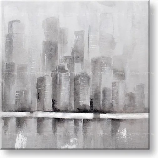 Maľovaný obraz na stenu MESTO 80x80 cm