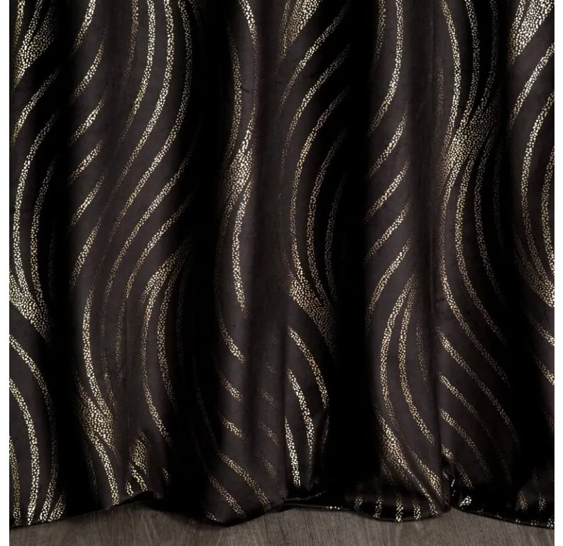 DECOREUM zamatový záves s potlačou šampanského 140 cm x 250 cm čierna 100 % polyester Rozmer varianty: 140 cm x 270 cm, Farba varianty: čierna 105442