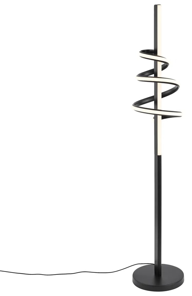 Dizajnová stojaca lampa čierna vrátane stmievateľnej LED a 3-stupňového spínača - Rolla