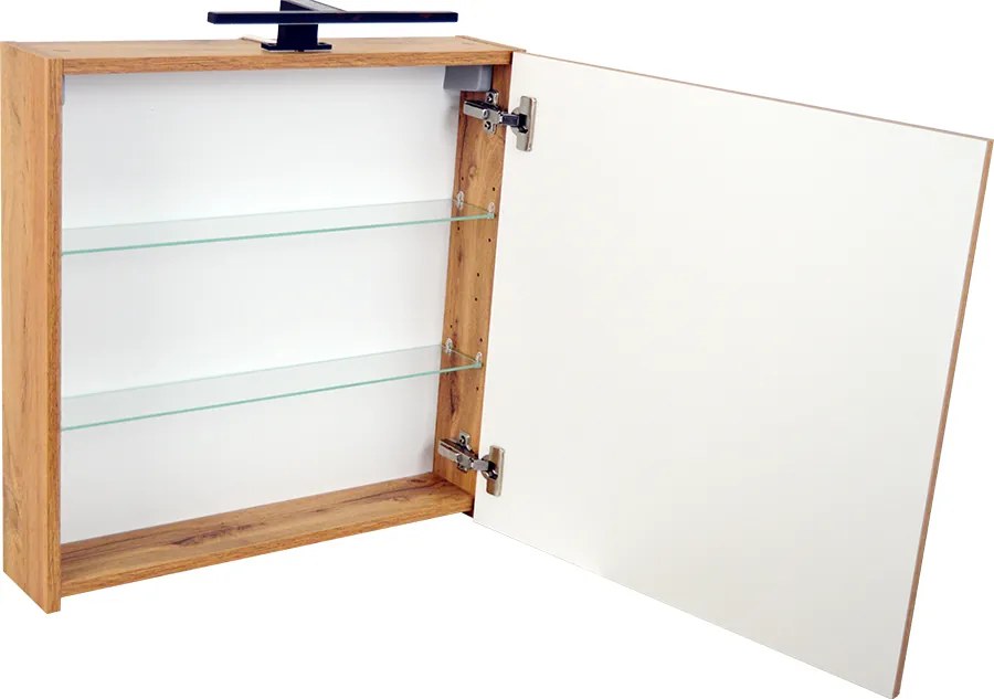 Comodo Zrkadlová skrinka Ideal OW 60 ZS LED-B s osvetlením Any LED 30 B, čierna