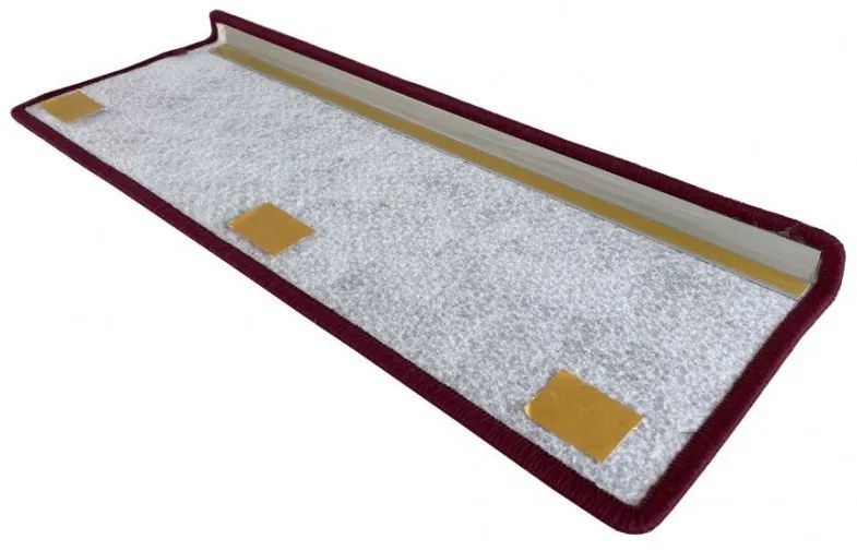 Vopi koberce Nášľapy na schody Astra vínová obdĺžnik, samolepiaci - 25x80 obdĺžnik (rozmer vrátane ohybu)
