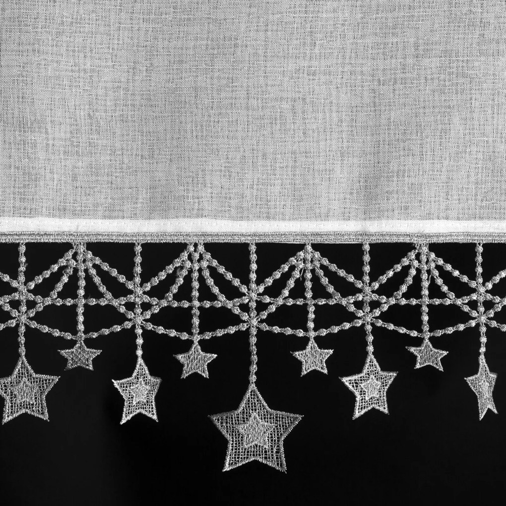 KRÁTKA VIANOČNÁ ZÁCLONA NA PÁSKE XMAS 30X150 CM HVIEZDY