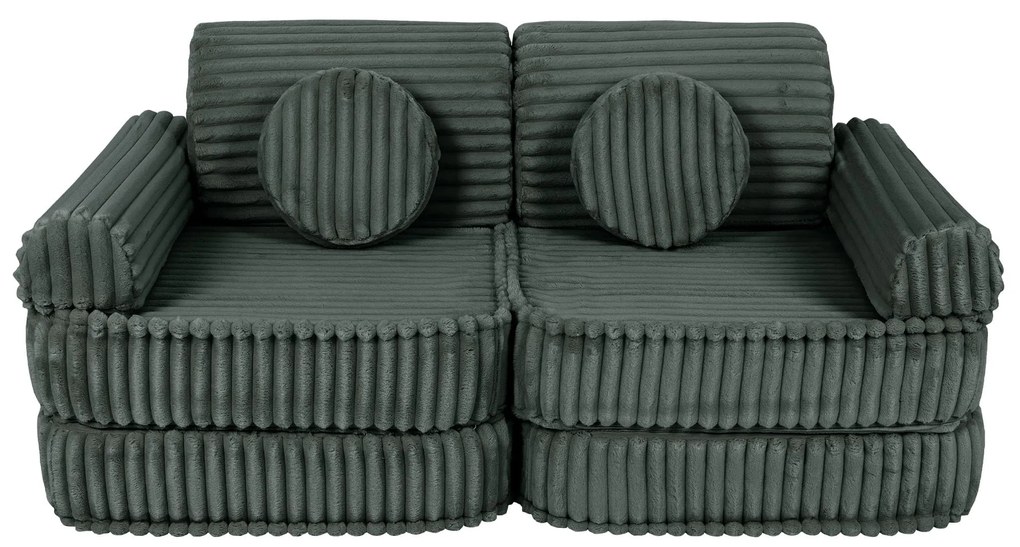 MeowBaby® Churros detská pohovka Plus, Pine Forest Green