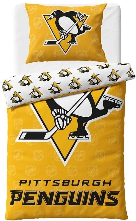 NHL Hokejové obliečky Pittsburgh Penguins Shields 140x200/70x90 cm
