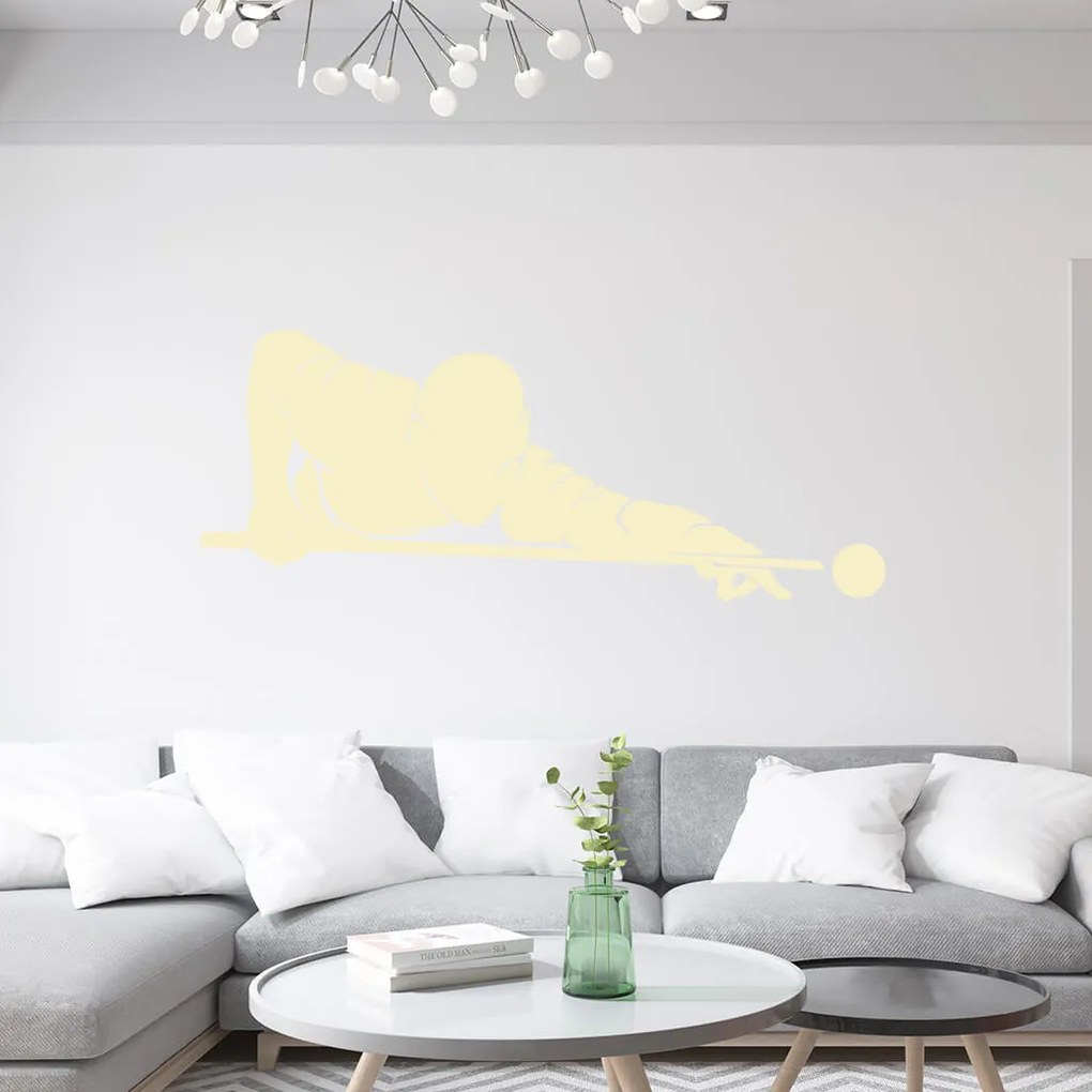 Veselá Stena Samolepka Hráč biliardu Farba: žlutá, Veľkosť: 60 x 23 cm