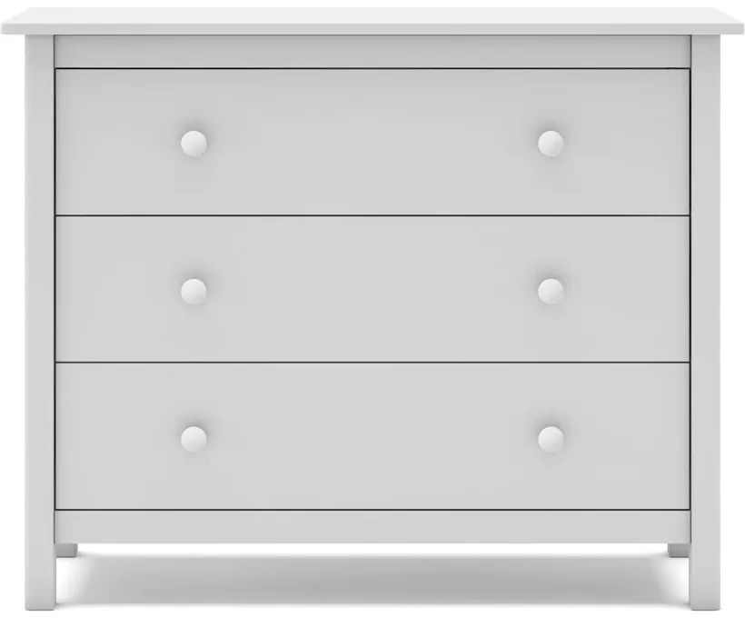 Biela nízka detská komoda z borovicového dreva 100x80 cm Max – Marckeric