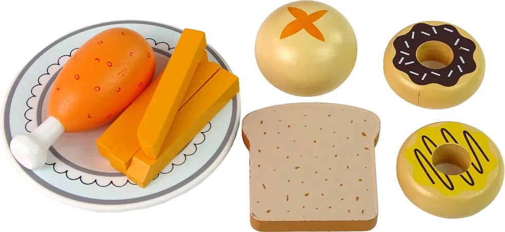 LEAN Toys Drevené potraviny do mikrovlnnej rúry Mikrovlnná rúra biela