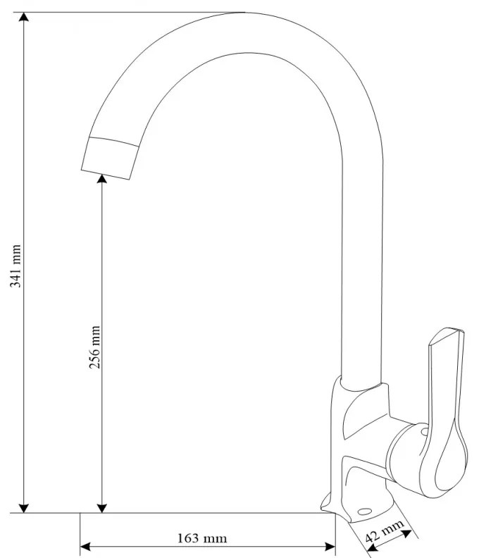 Mexen SABRE - Vysoká batéria/drezová, čierna, 72190-70