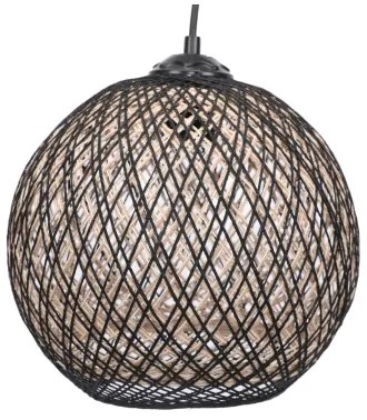 Luster na lanku JUTE 1xE27/60W/230V čierna