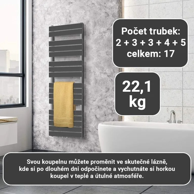 Aquamarin vertikálny kúpeľňový radiátor JG88576