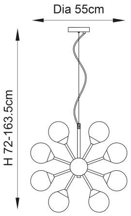 Endon 76499 - Luster na lanku OSCAR 28xG9/18W/230V zlatý