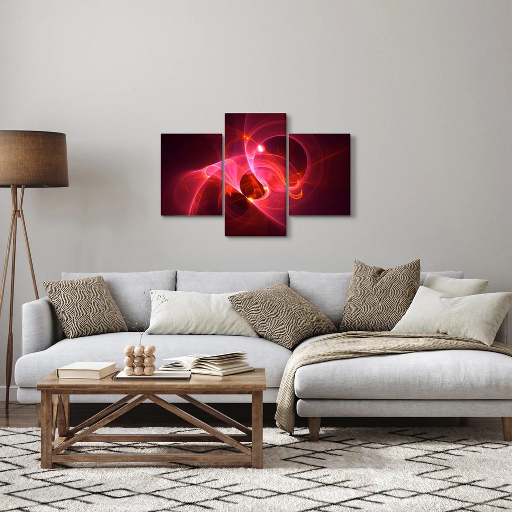 Moderný obraz ružovej abstrakcie (90x60 cm)