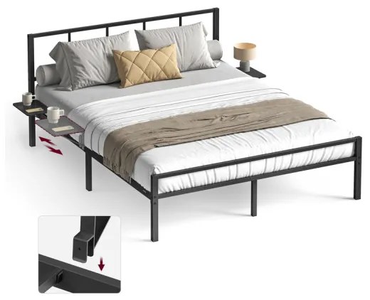 Kovová manželská posteľ 140 cm RMB194BD01