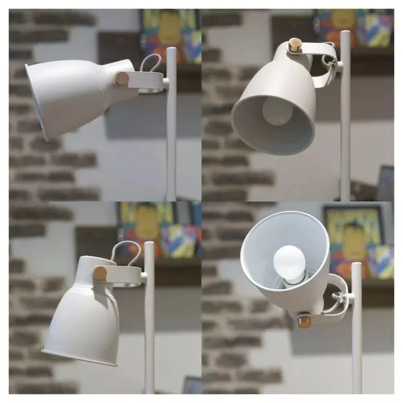 EMOS Bielá stolová lampa pre žiarovku E27 Z7621W