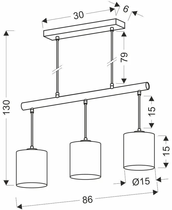 Candellux Závesný luster Combi pre žiarovku 3x E27 33-39972