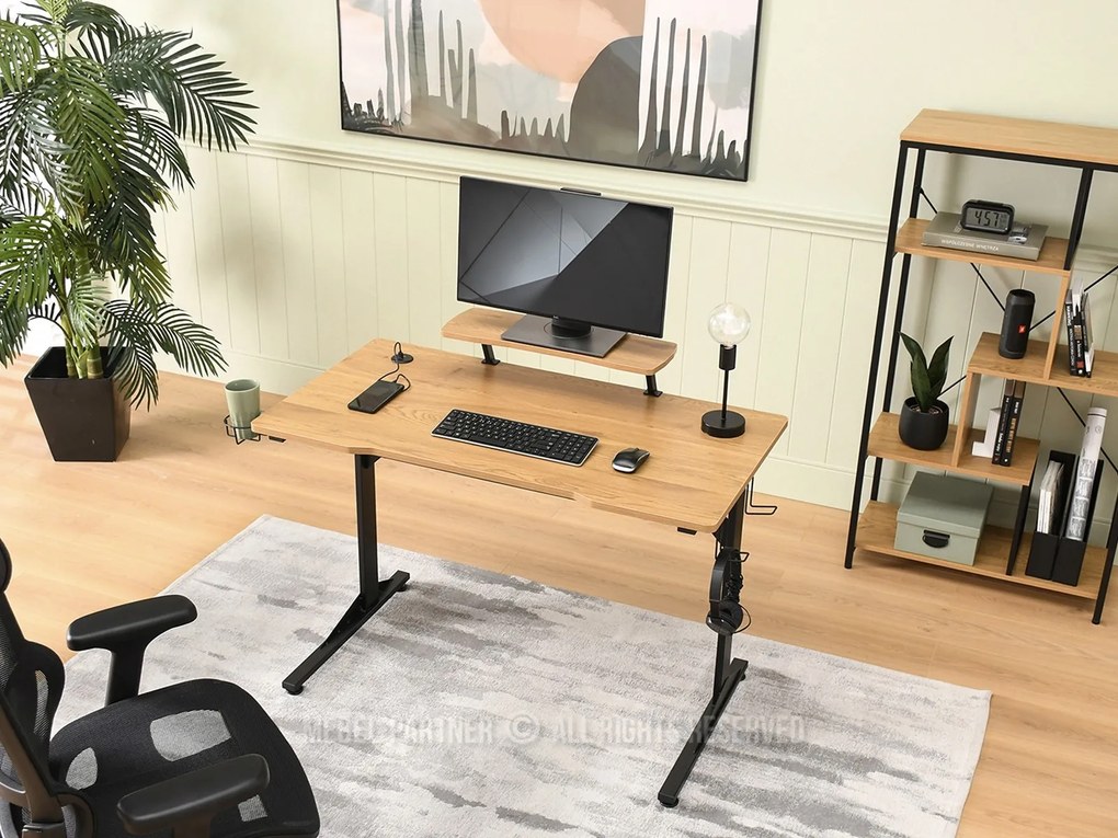 PC stolík Matts 115 (dub + čierna). Akcia -20%. Vlastná spoľahlivá doprava až k Vám domov. 1109789