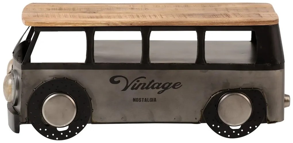 furniture-nabytek.cz - Masívny konferenčný stolík Camper z kovu a dreva, lakovaný, šedá farba