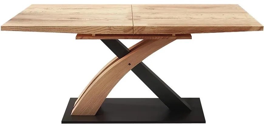 Rozkladací stôl Sandor 3 160/220x90cm Mdf/Oceľ – Dub Zlatá/Čierna