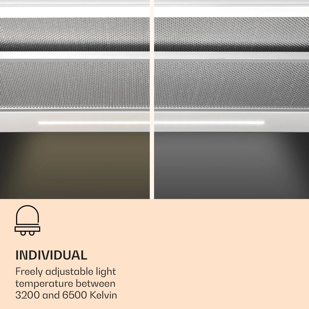 Klarstein Mariana Neo 60, plochý digestor, 60 cm, 640 m³/h, odsávanie vzduchu, LED