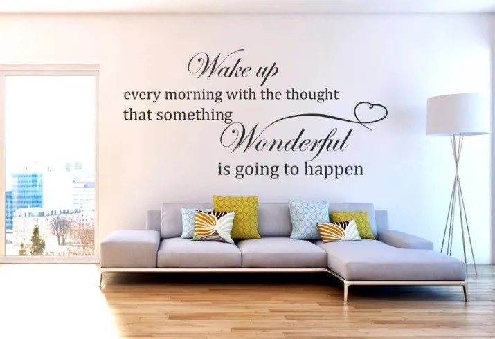 Nálepka na stenu s textom WAKE UP EVERY MORNING 100 x 200 cm