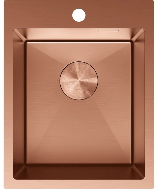 Mexen Solix, 1-komorový nerezový drez 400 x 500 mm, brúsená meď, 6406401000-65
