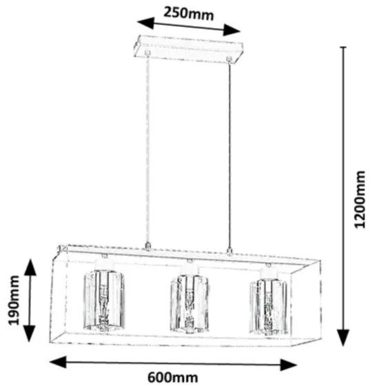 Rabalux 72033 - Luster na lanku CHADWICK 3xE27/25W/230V