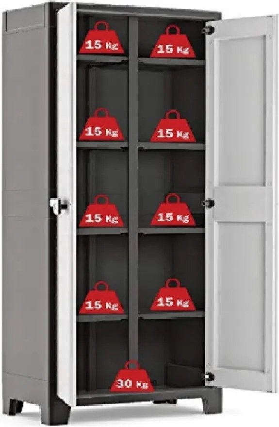 KIS Titan 009761BKGL Vysoká skriňa, delená, šírka 80 cm