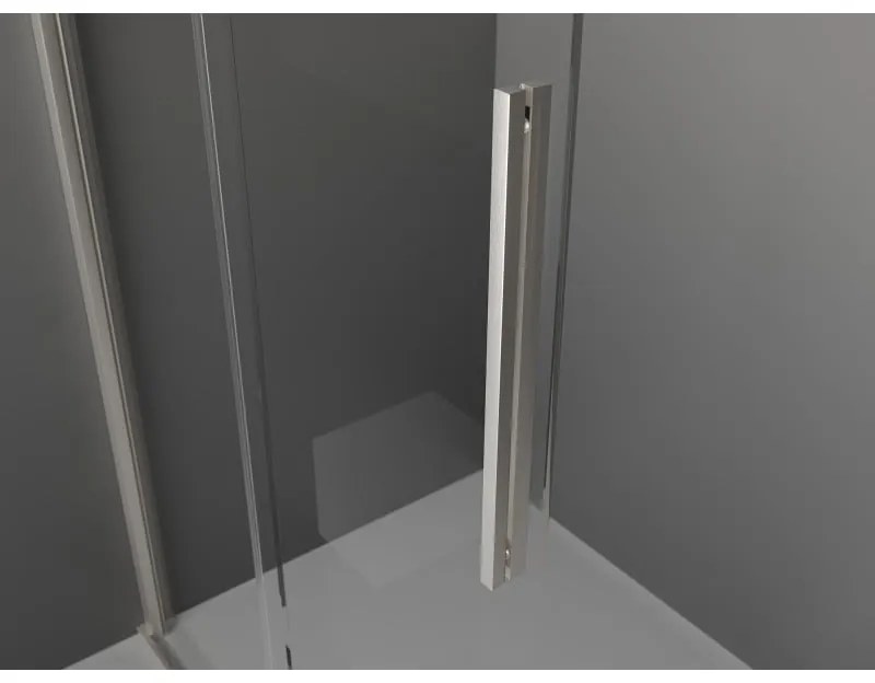 Mexen Velar, sprchová zástena s posuvnými dverami Walk-in 70 x 200 cm, 8mm sklo námraza, brúsená oceľ, 871-070-000-33-97