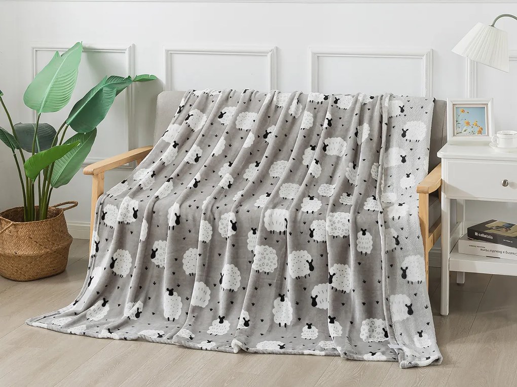 XPOSE® Mikroplyšová deka OVEČKA 200x220 cm