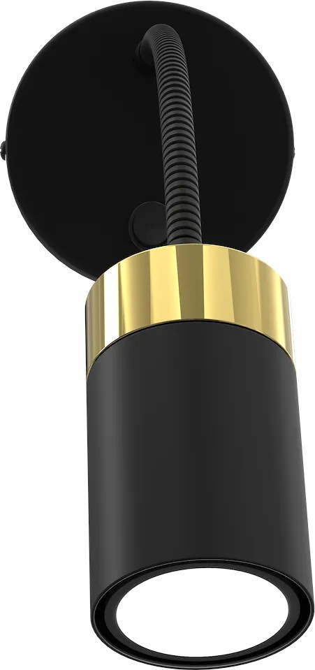 Nástenné svietidlo Joker, 1x zlaté/čierne kovové tienidlo, b, vypínač