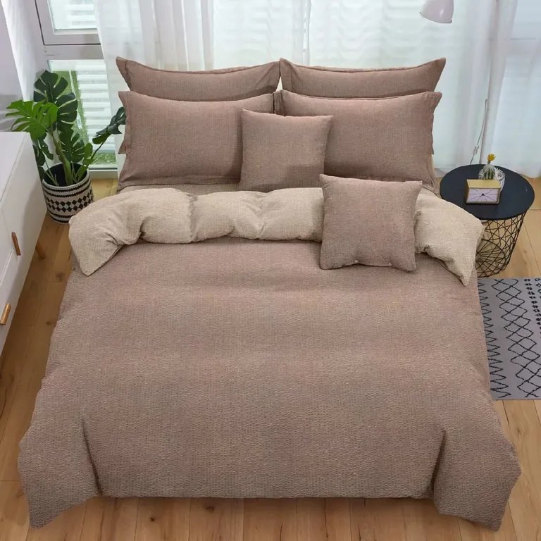 Krepové obliečky TABULA hnedé + obliečka na vankúšik 40x50 cm Rozmer obliečky: 70 x 90 cm | 140 x 200 cm