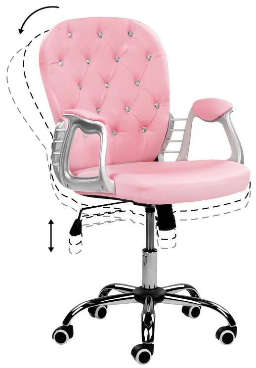Kancelárska stolička Princie (ružová ekokoža). Vlastná spoľahlivá doprava až k Vám domov. 1082026