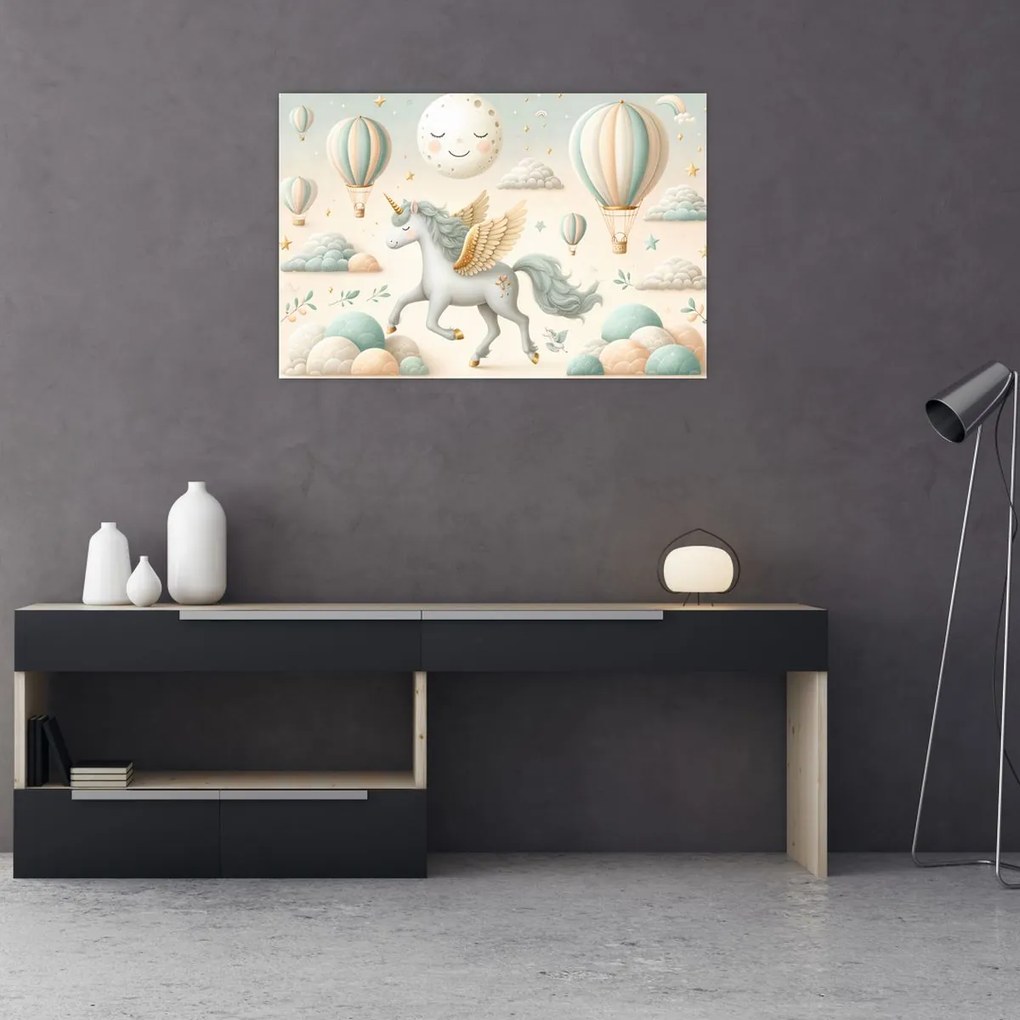 Obraz - Šťastný jednorožec (90x60 cm)