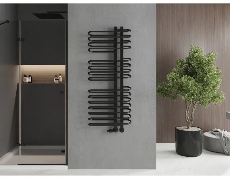 Mexen Ops vykurovacie teleso 1300 x 550 mm, 694 W, čierna, W122-1300-550-00-70