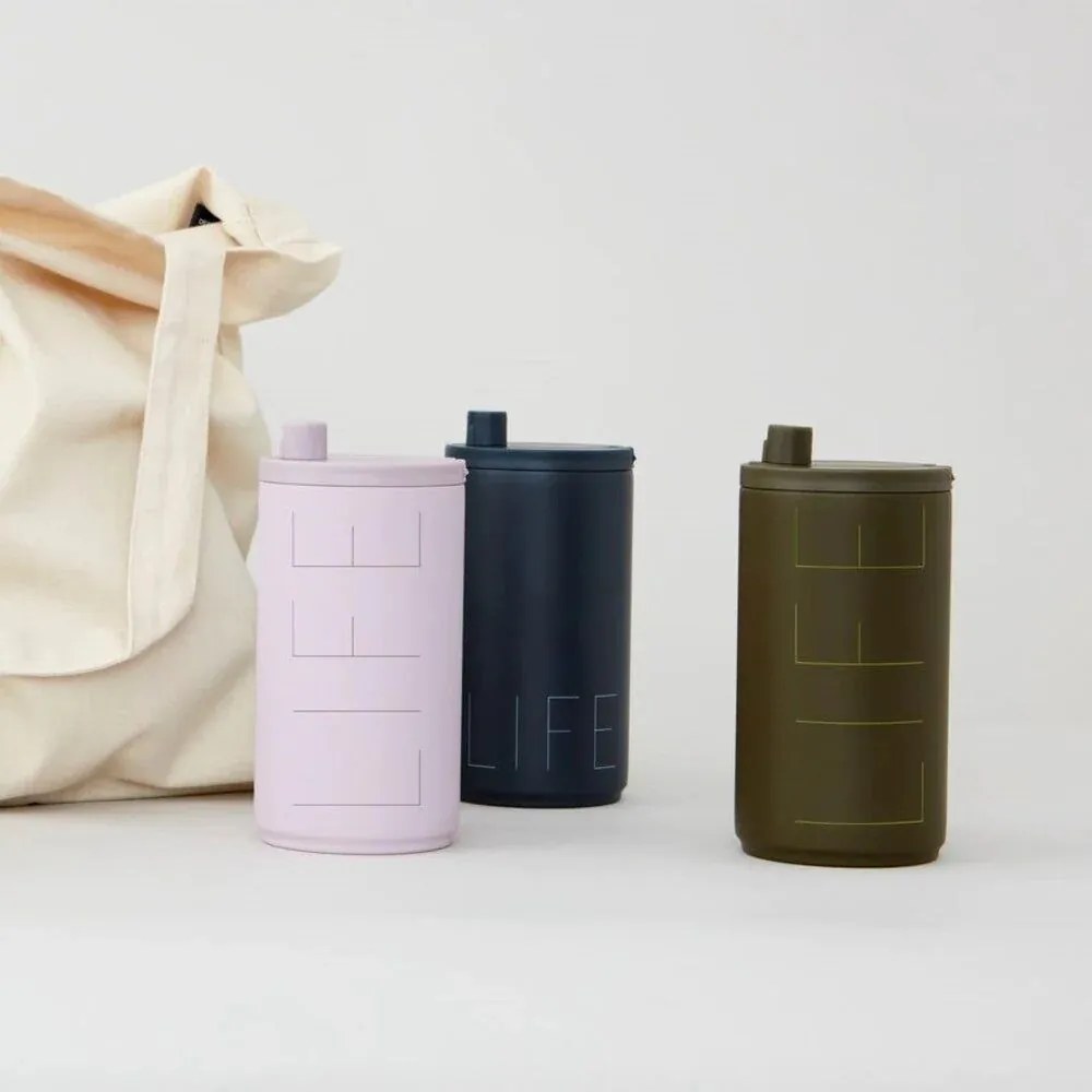DESIGN LETTERS Termo hrnček Life Olive Green 350 ml