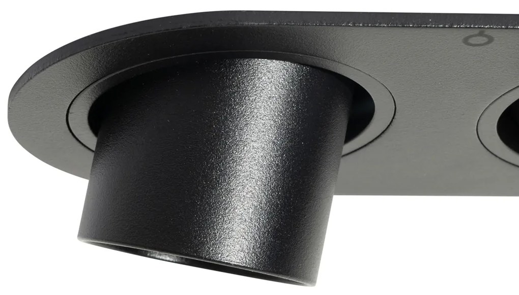 Okrúhle zapustené bodové svetlo čierne GU10 35 mm výkyvné 2-svetlo - Installa