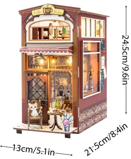 2Kids Toys - 3D LED zarážka na knihy Kavárna, napájení 2xAAA