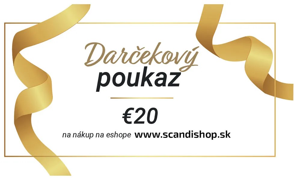 Darčekový poukaz na 20 € Forma poukazu: Elektronický