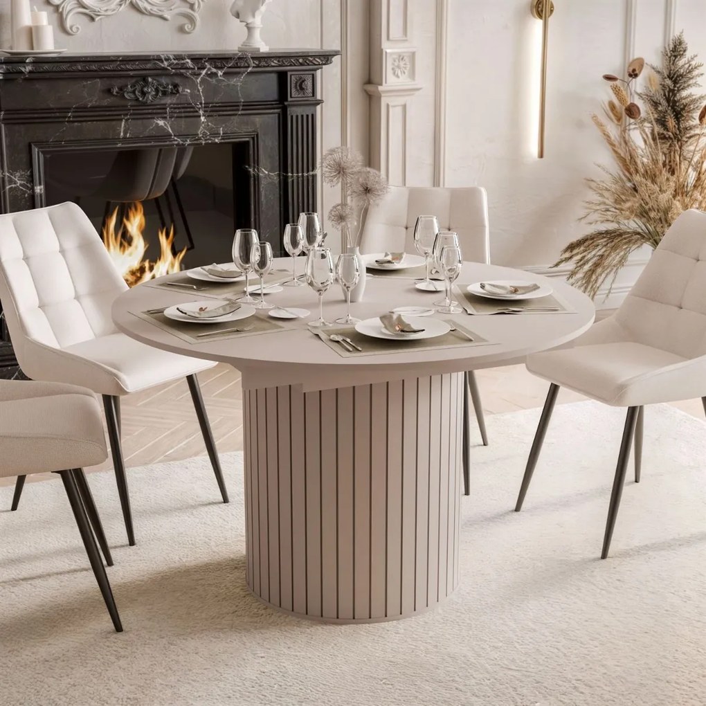 ROZKLADACÍ OKRÚHLY JEDÁLENSKÝ STÔL LANDRY KAŠMÍR 120 - 160 cm